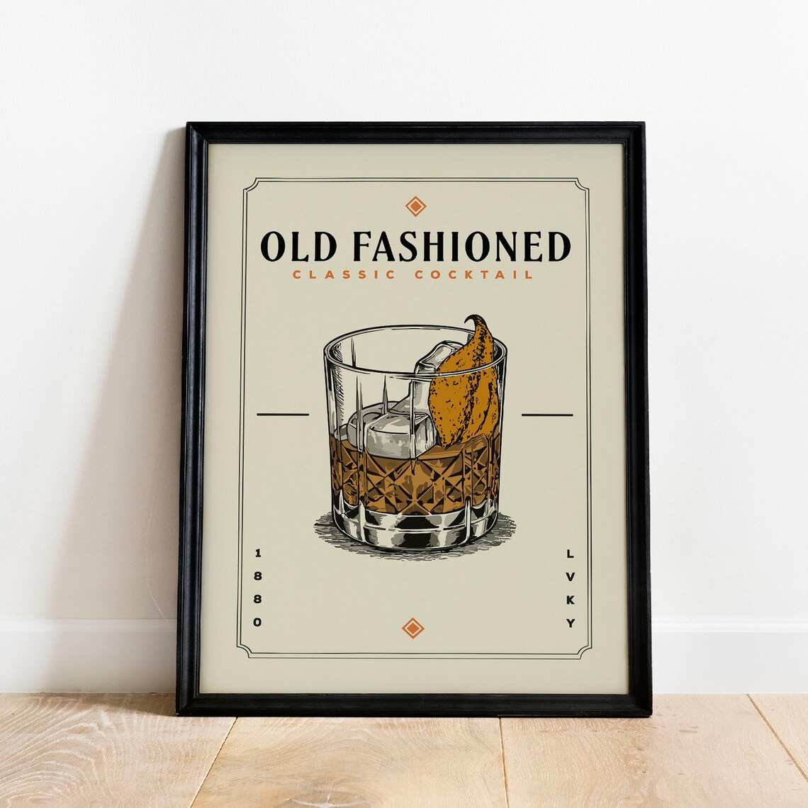 Old Fashioned Cocktail Home Decor Poster Print