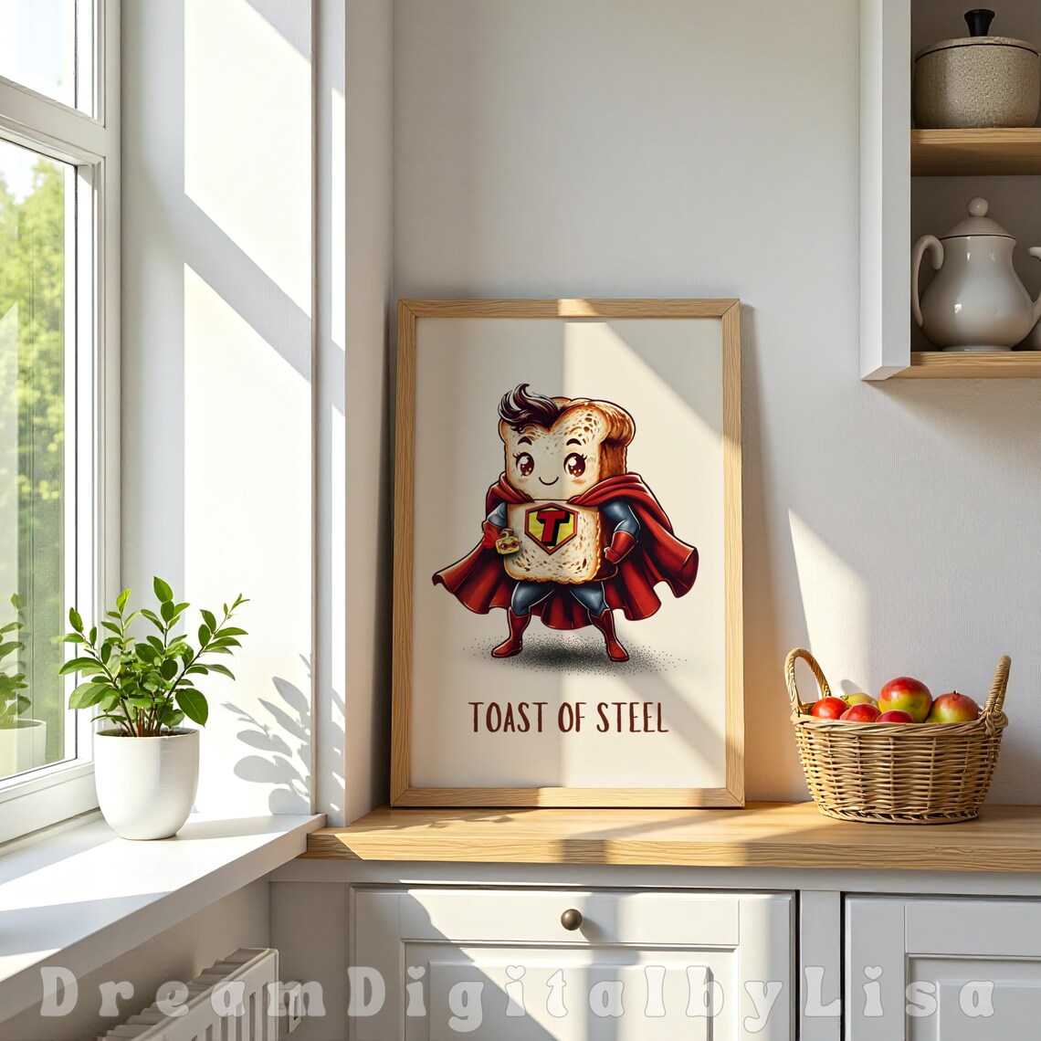 Superhero Breakfast Toast Of Steel, Funny Kitchen Art Print - Image 2