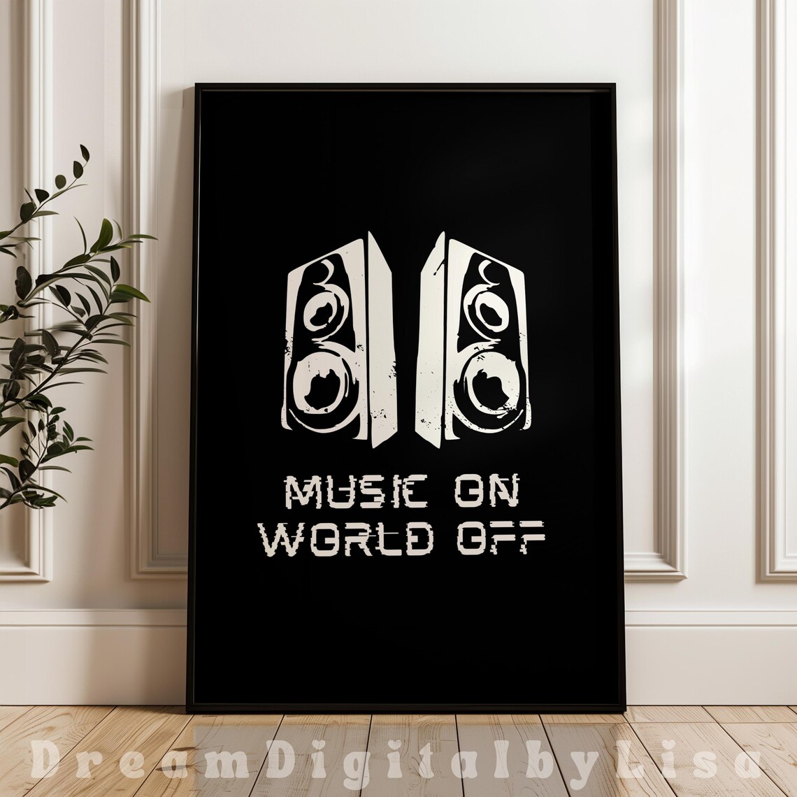 Music On World Off Music Quote, Bedroom Decor