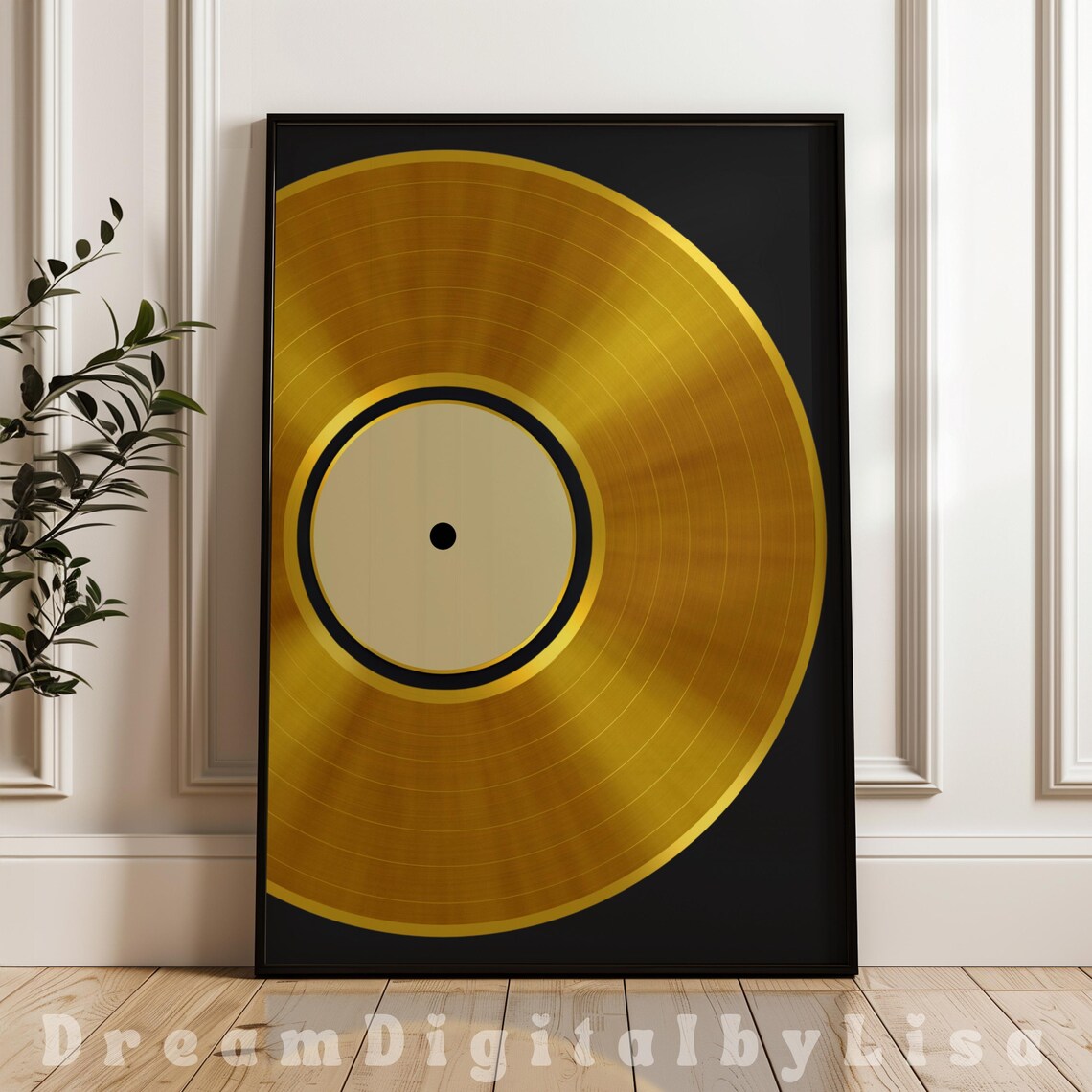 Gold Vinyl on Black Record, Music Lover Gift