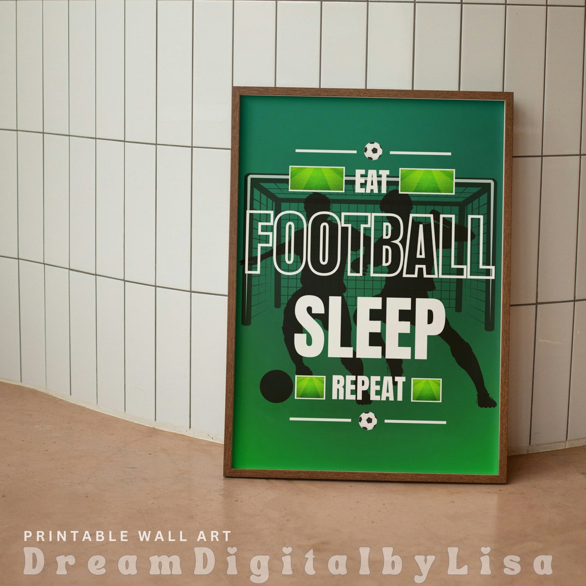 Football Poster Eat Sleep Football Repeat Football Print Gift Football Gifts Teen Print Sports Gift Instant - Image 2