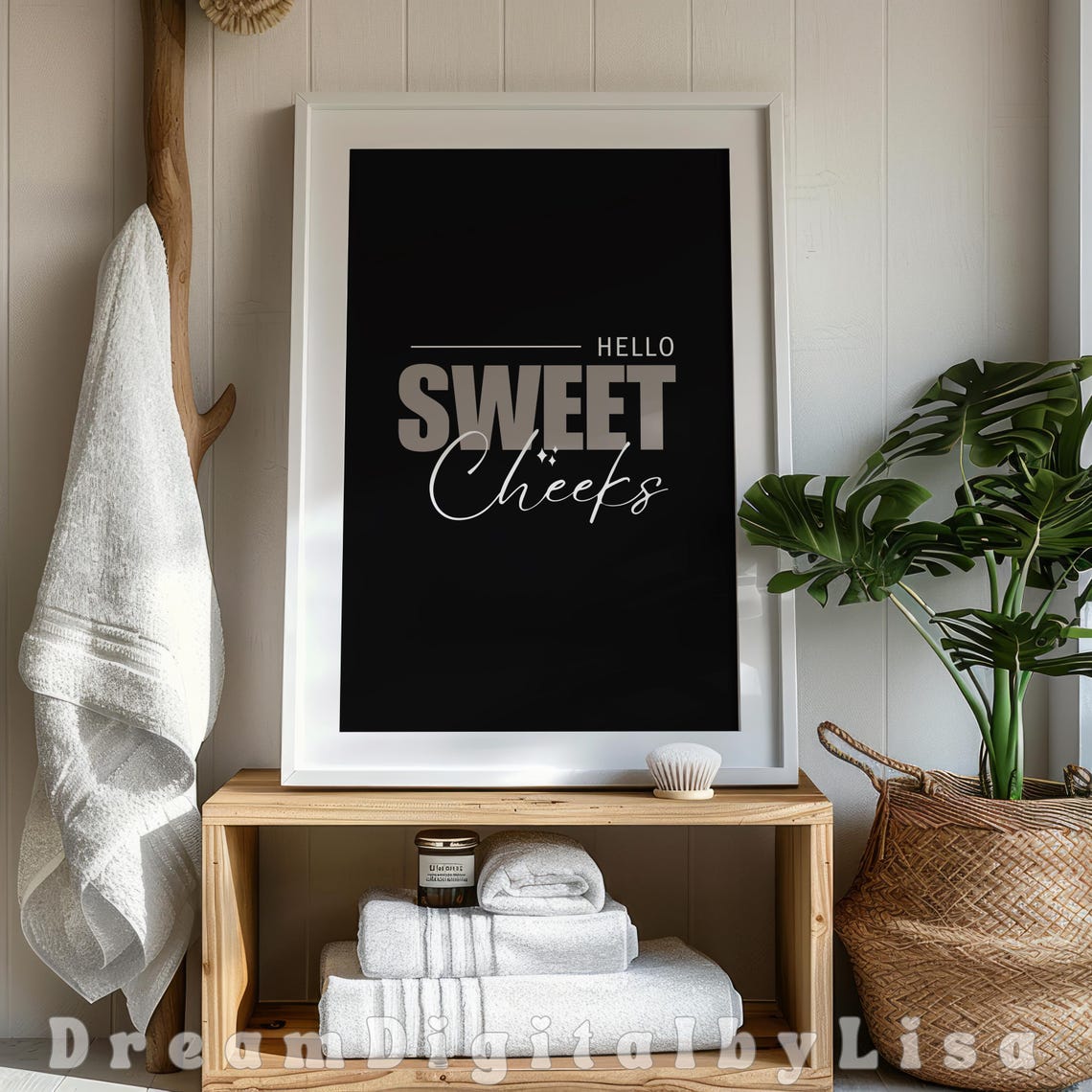 Hello Sweet Cheeks Bathroom Funny Sign, Gift Idea - Image 2