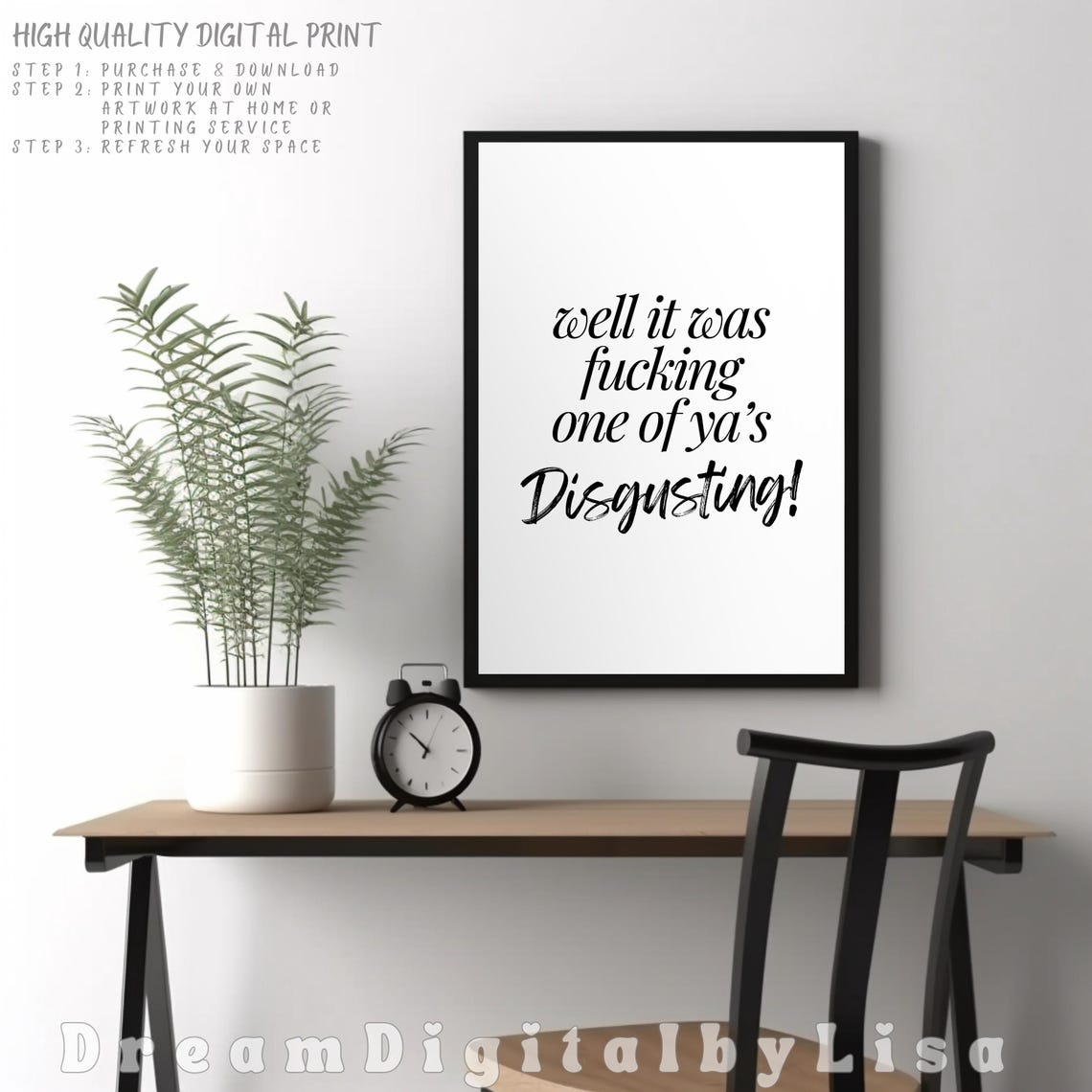 Funny Meme Quote Disgusting British Comedy Typography Art Poster - Image 4