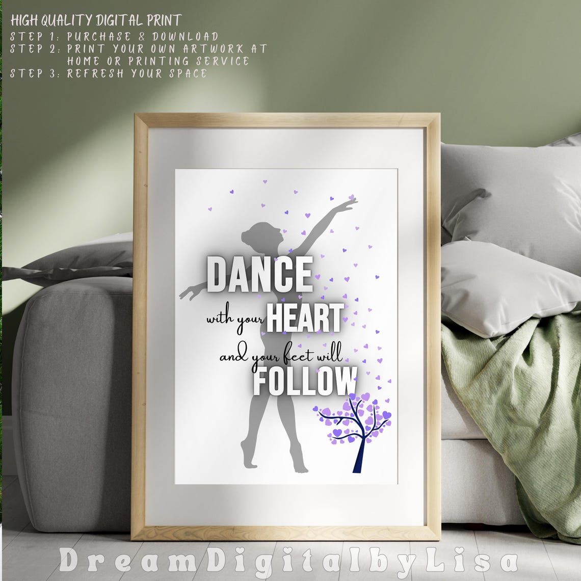 Dance With Your Heart and Your Feet Will Follow Dancer Quote Poster - Image 2