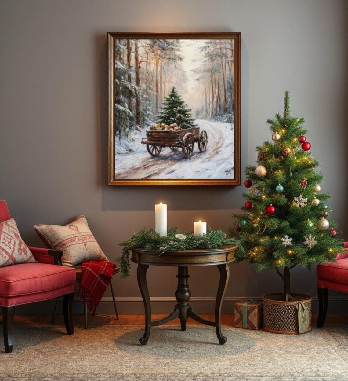 Christmas Tree Print, Winter Scene Art Print - Image 2