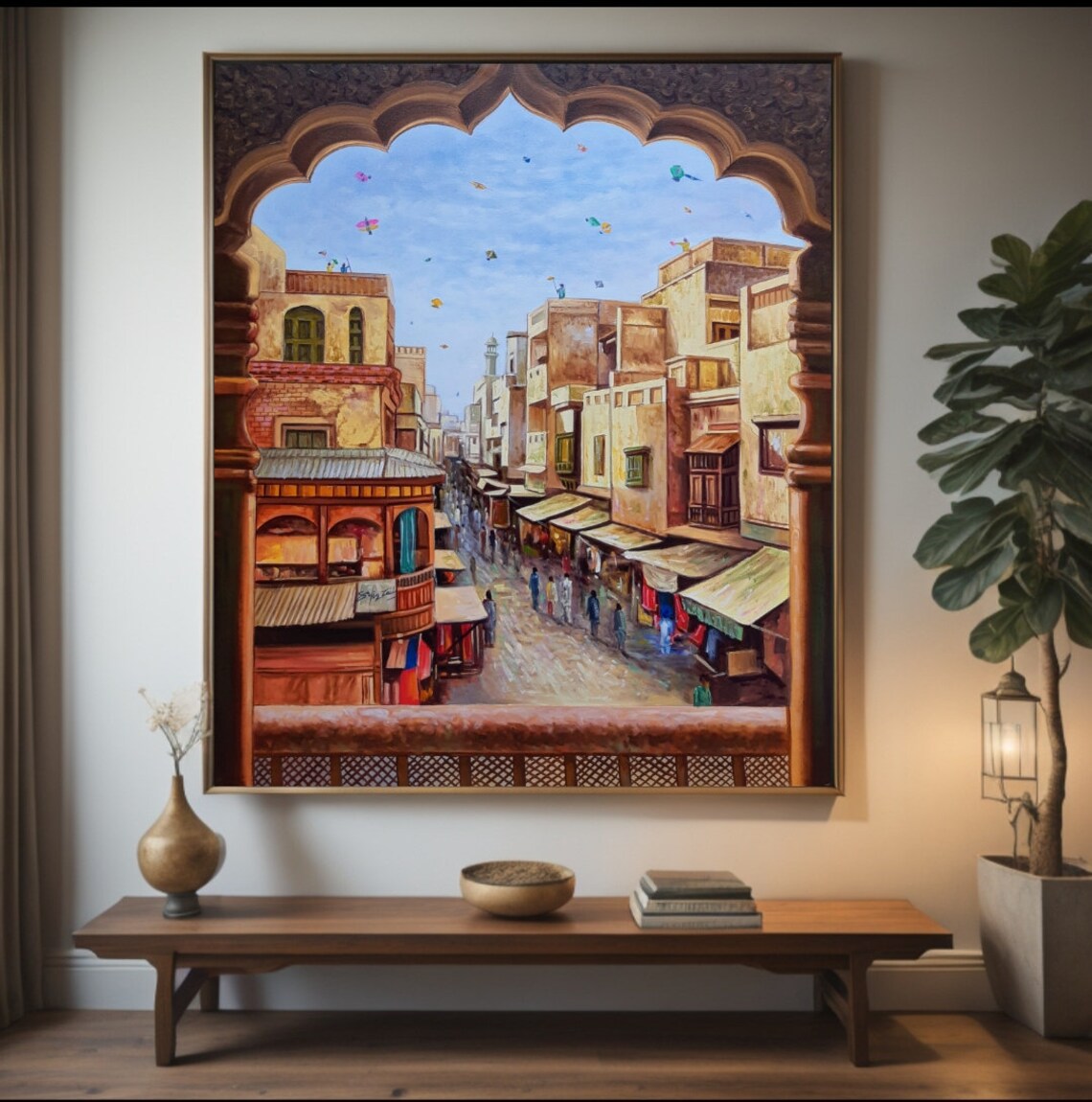 Indian Wall Art, Asian Oil Painting Art Print - Image 2
