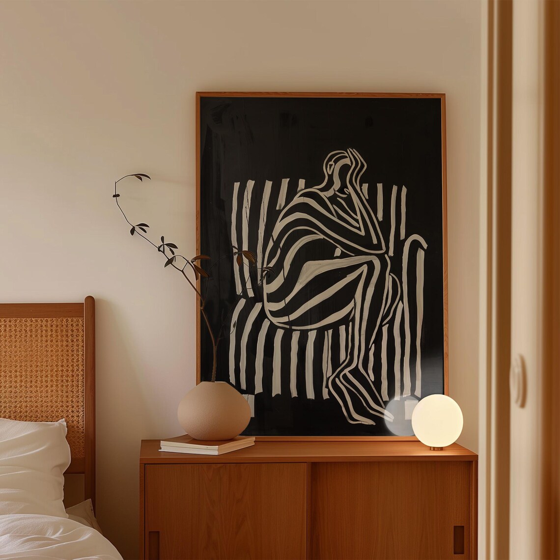 Abstract Black And White Figure Art, Minimalist Print - Image 4