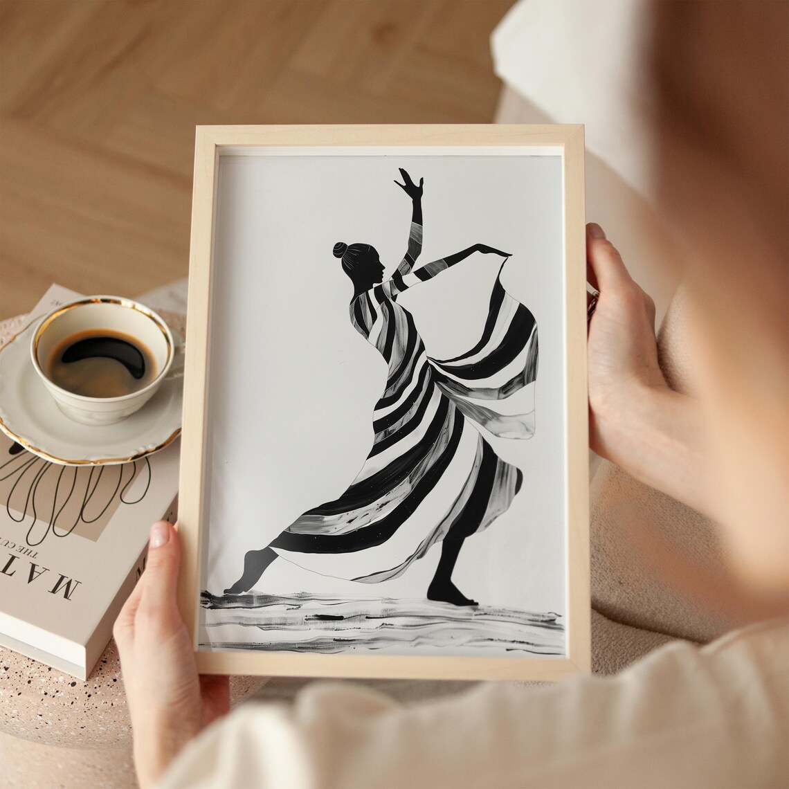Modern Dance Black and White Abstract Ballet Art Print