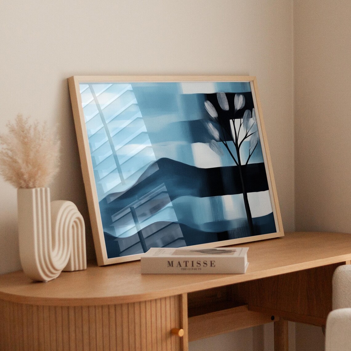 Modern Abstract Landscape, Minimalist Mountain Silhouette - Image 5