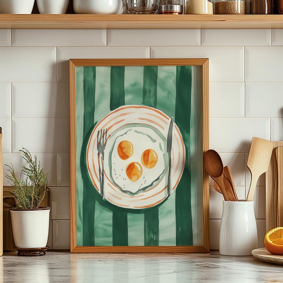 Sunny Side Up Eggs Minimalist Breakfast Art Print