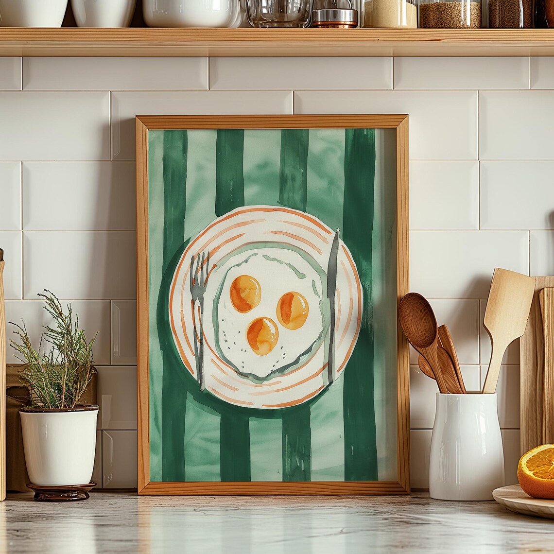 Sunny Side Up Eggs Minimalist Breakfast Art Print