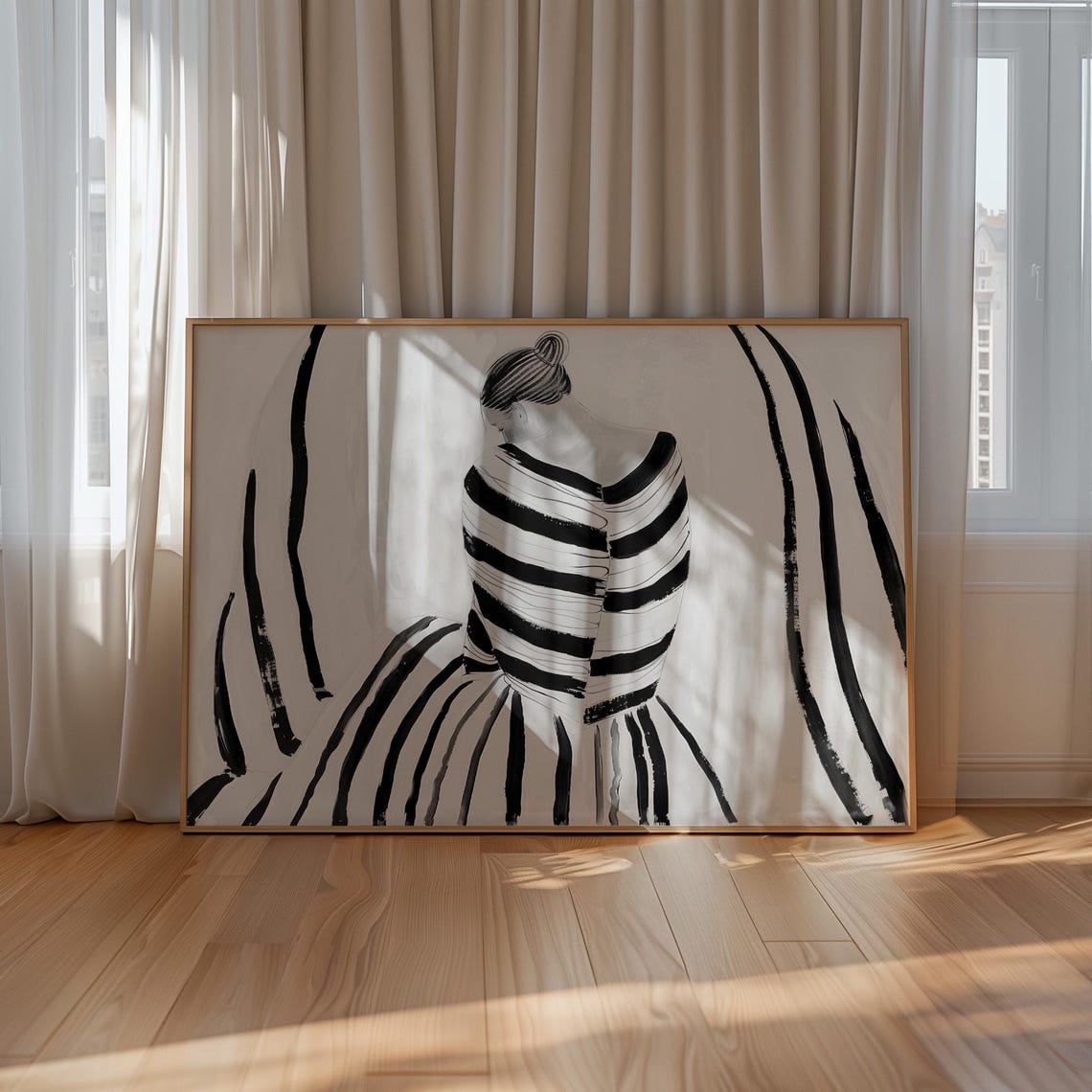 Abstract People Art Print, Mid Century Minimalist - Image 2