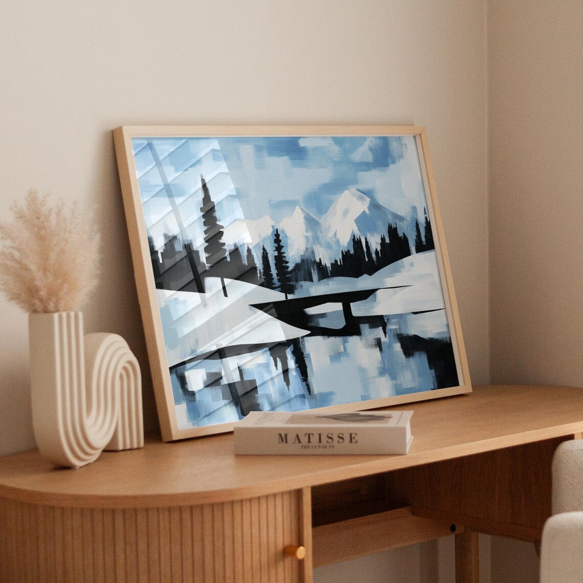 Modern Abstract Winter Landscape, Minimalist Nature Art Print - Image 6