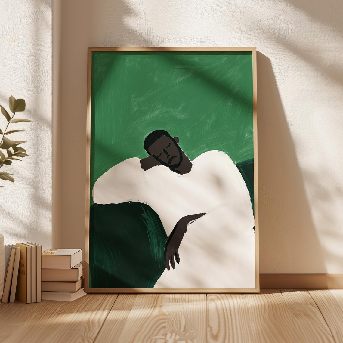 Minimalist Sleeping Man, Modern Abstract Figure