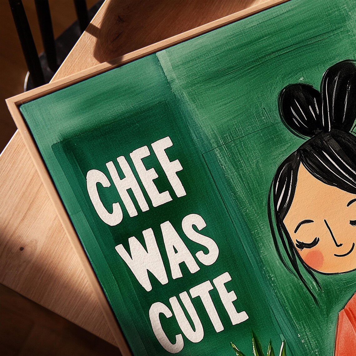 Chef Was Cute Whimsical Kitchen Art Print - Image 3