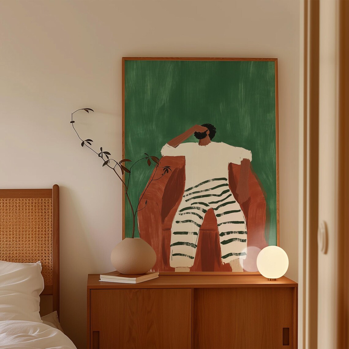 Minimalist Man In Striped Pants, Modern Art Print - Image 5
