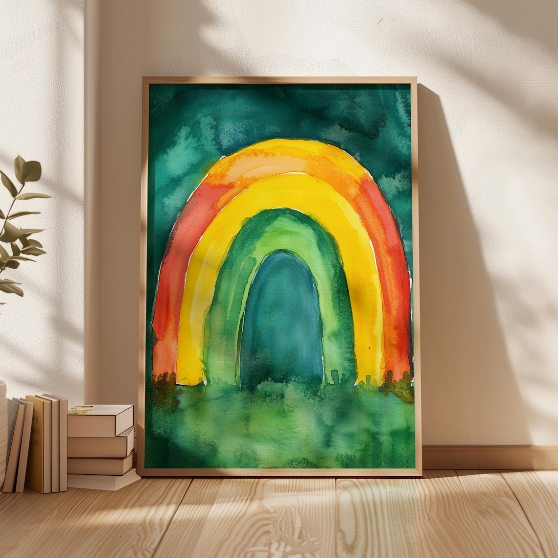 Watercolor Rainbow, Uplifting Nursery Decor Print
