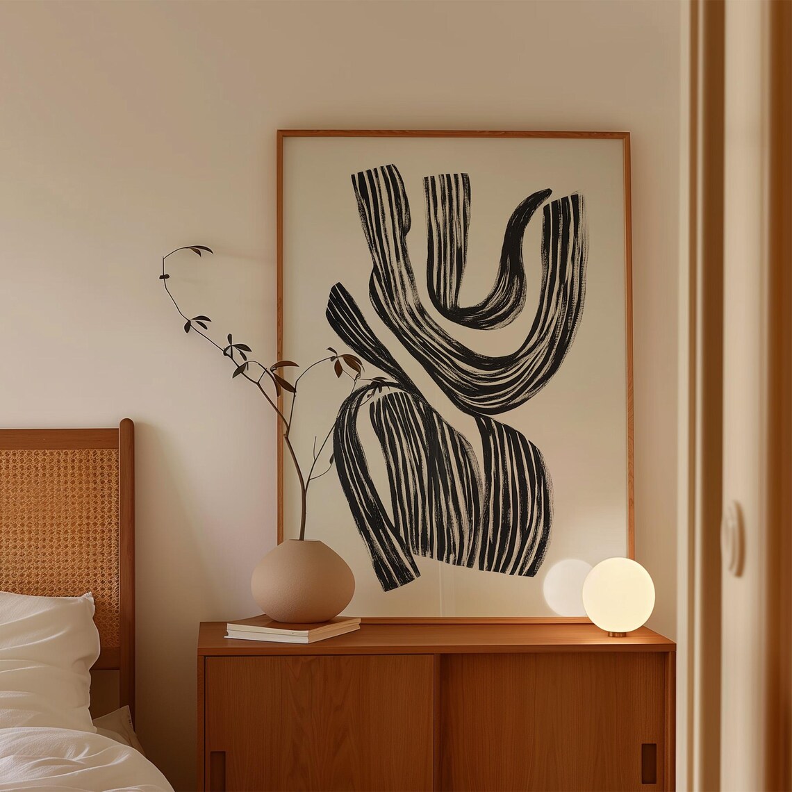 Black And White Abstract Line Art, Minimalist Movement - Image 2