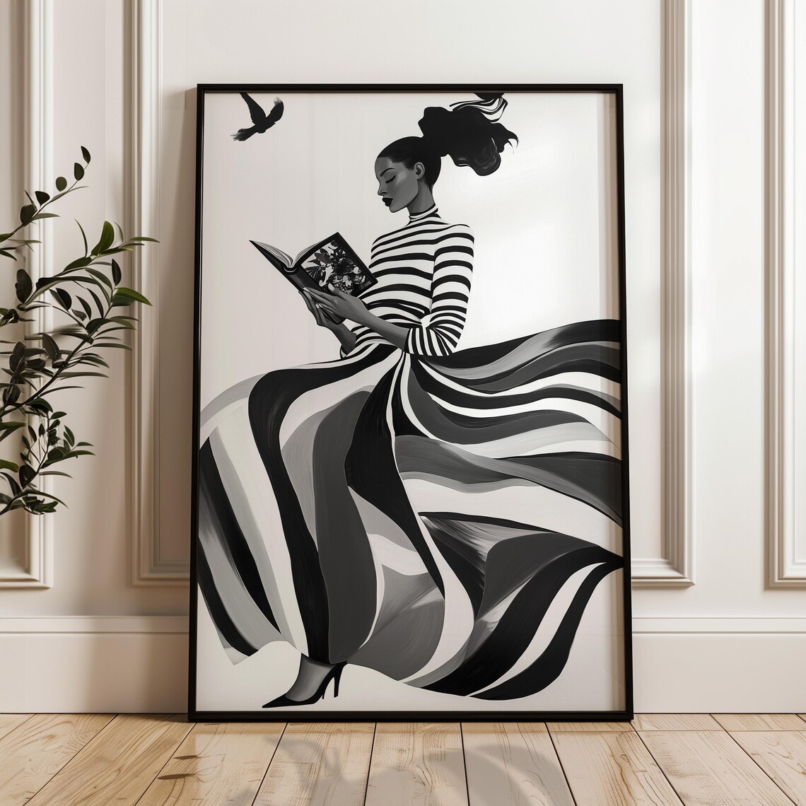 Reading Woman, Modern Witch Minimalist Decor