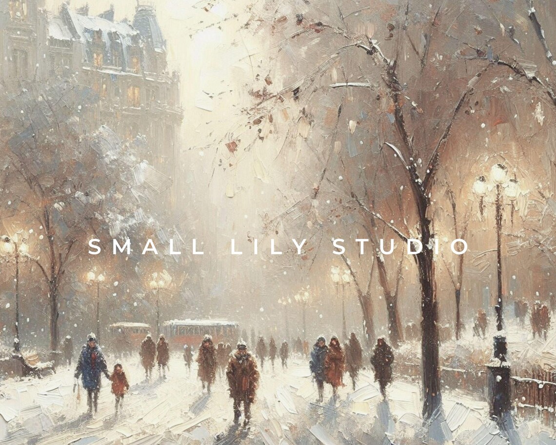 Walking In The Winter Snow, Vintage Winter Landscape Art Print - Image 4