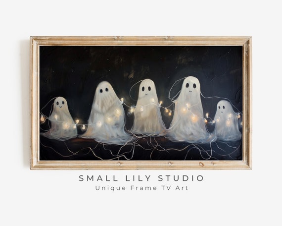 Halloween Ghosts Partying Neutral Halloween Wall Art Print