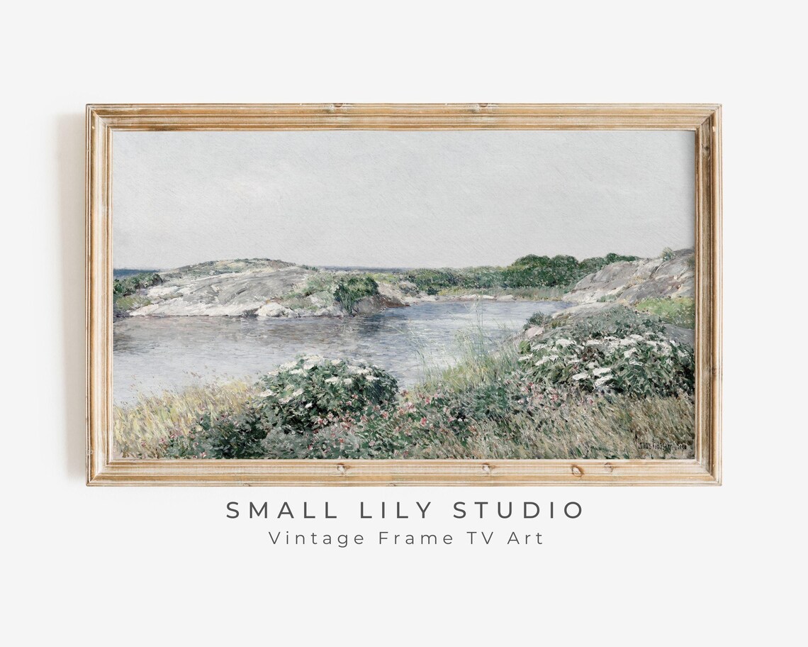 Spring Blue Florals Vintage Landscape Painting Set Of Four Gallery Wall Poster - Image 2