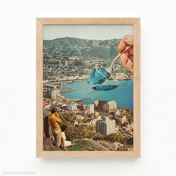 Surreal Jello Bay Art Print Retro Kitchen Wall Decor