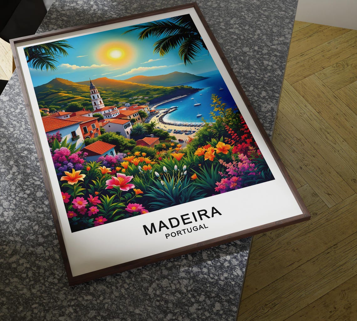 Madeira Portugal Travel Poster Lush Landscapes Dramatic Cliffs And Island Serenity Gift Poster - Image 4
