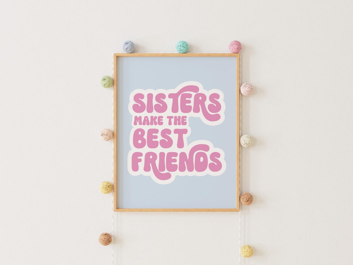 Girls Sisters Positive Affirmation Nursery Decor