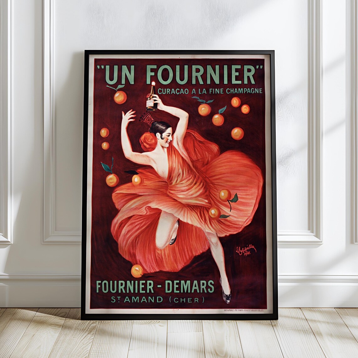 Un Fournier Curacao Dancer Citrus Vintage French Bar Ad Poster
