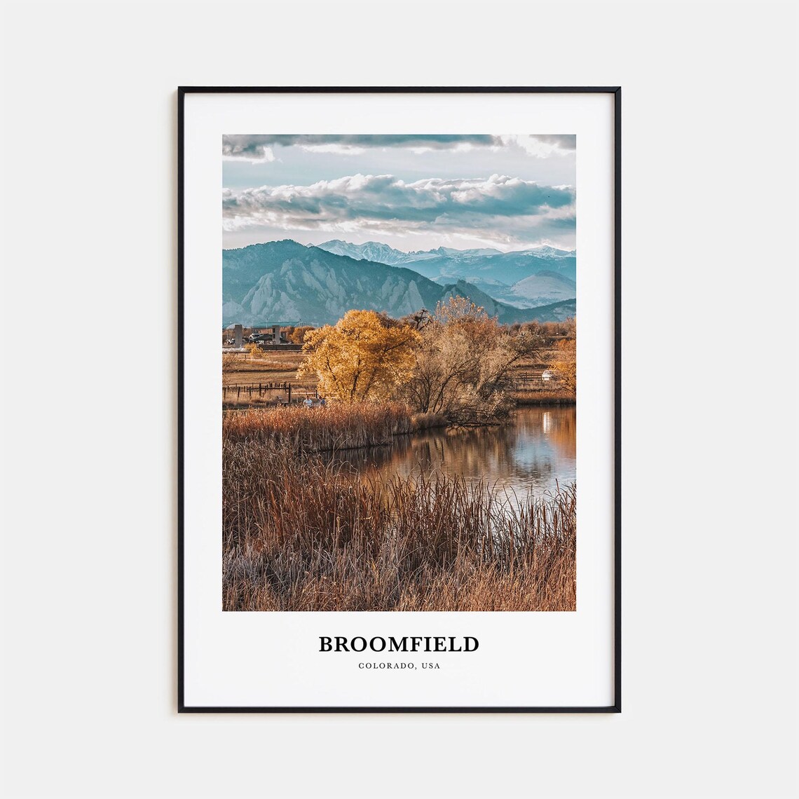 Broomfield Colorado Wetland Sunset With Mountain View Photo Poster