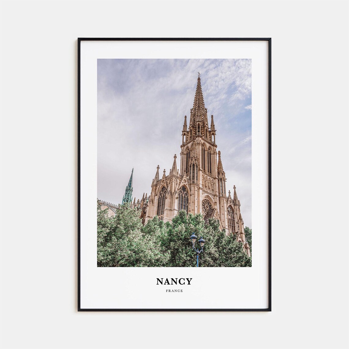 Nancy France Gothic Church Spire Photo Historic Travel Wall Poster