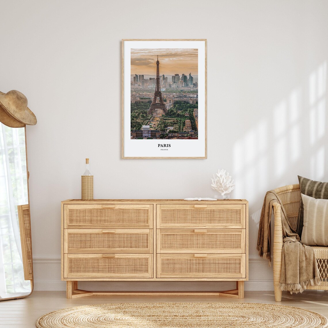 Paris Travel Poster, France Map Wall Art - Image 2