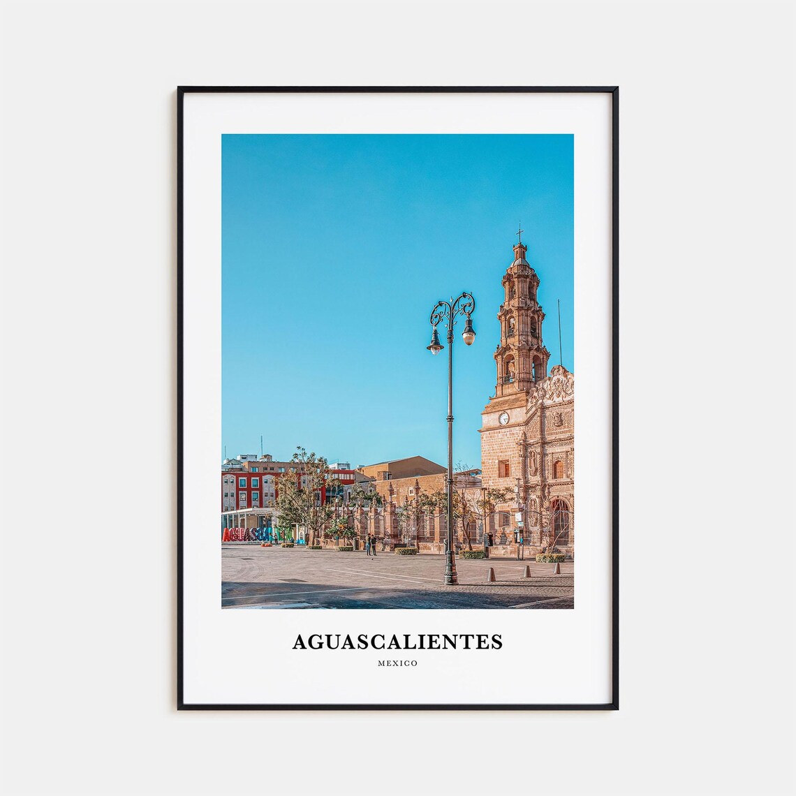 Aguascalientes Travel Poster, Mexico Map Art Print
