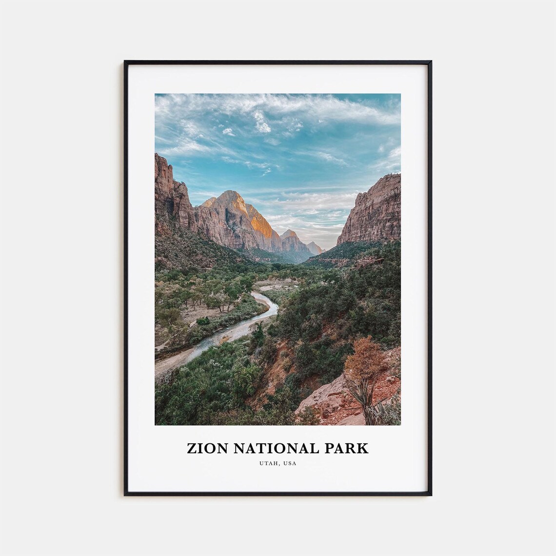 Zion National Park Travel Poster, Utah USA