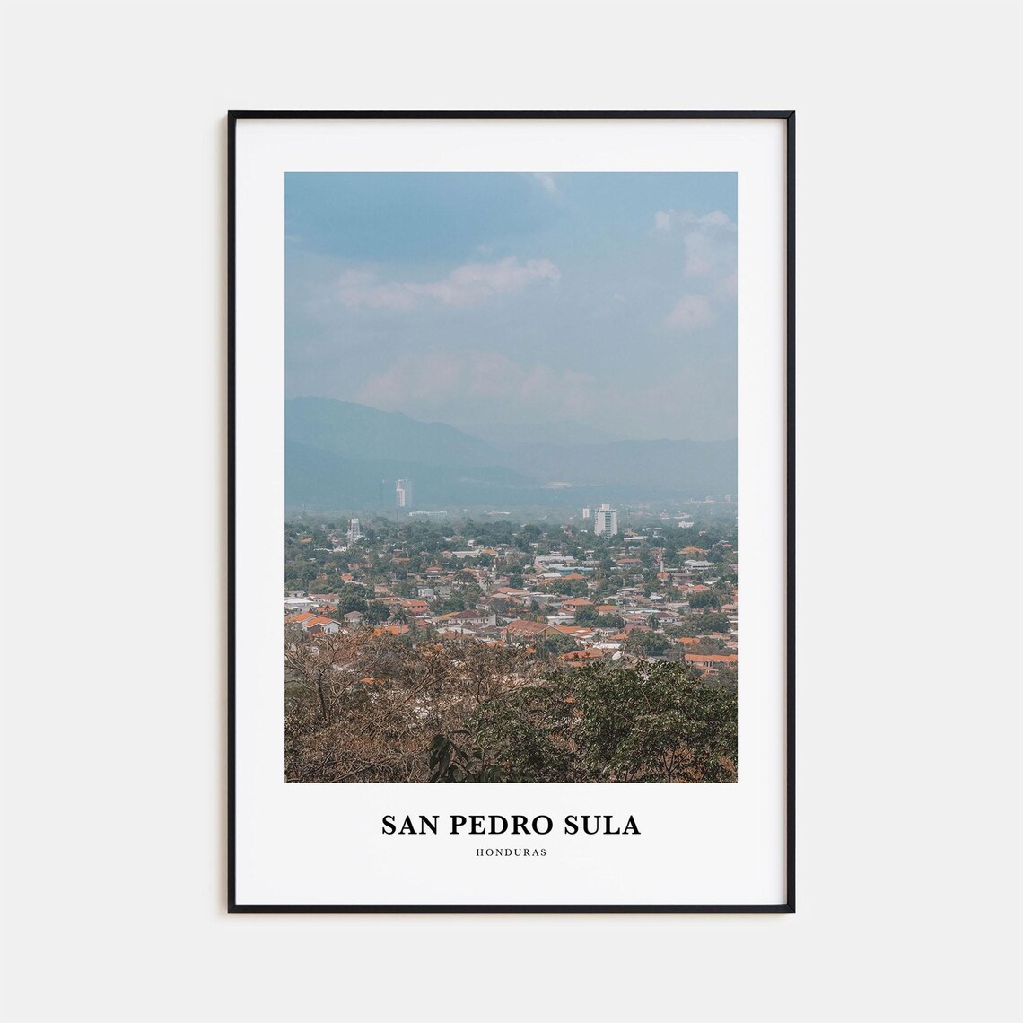 San Pedro Sula Honduras City View Mountains Travel Photo Poster