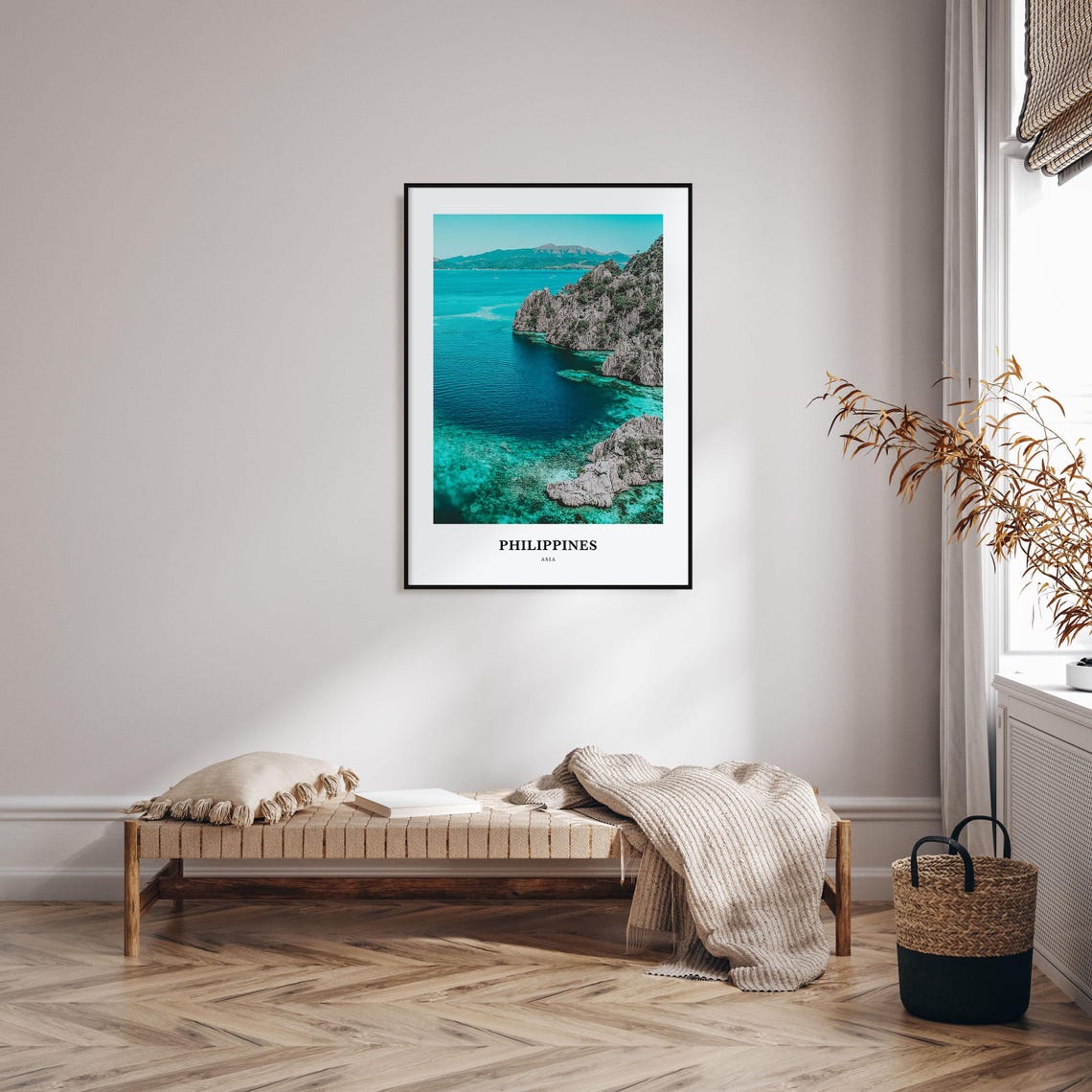 Philippines Turquoise Lagoon Limestone Cliffs Island Travel Poster - Image 3