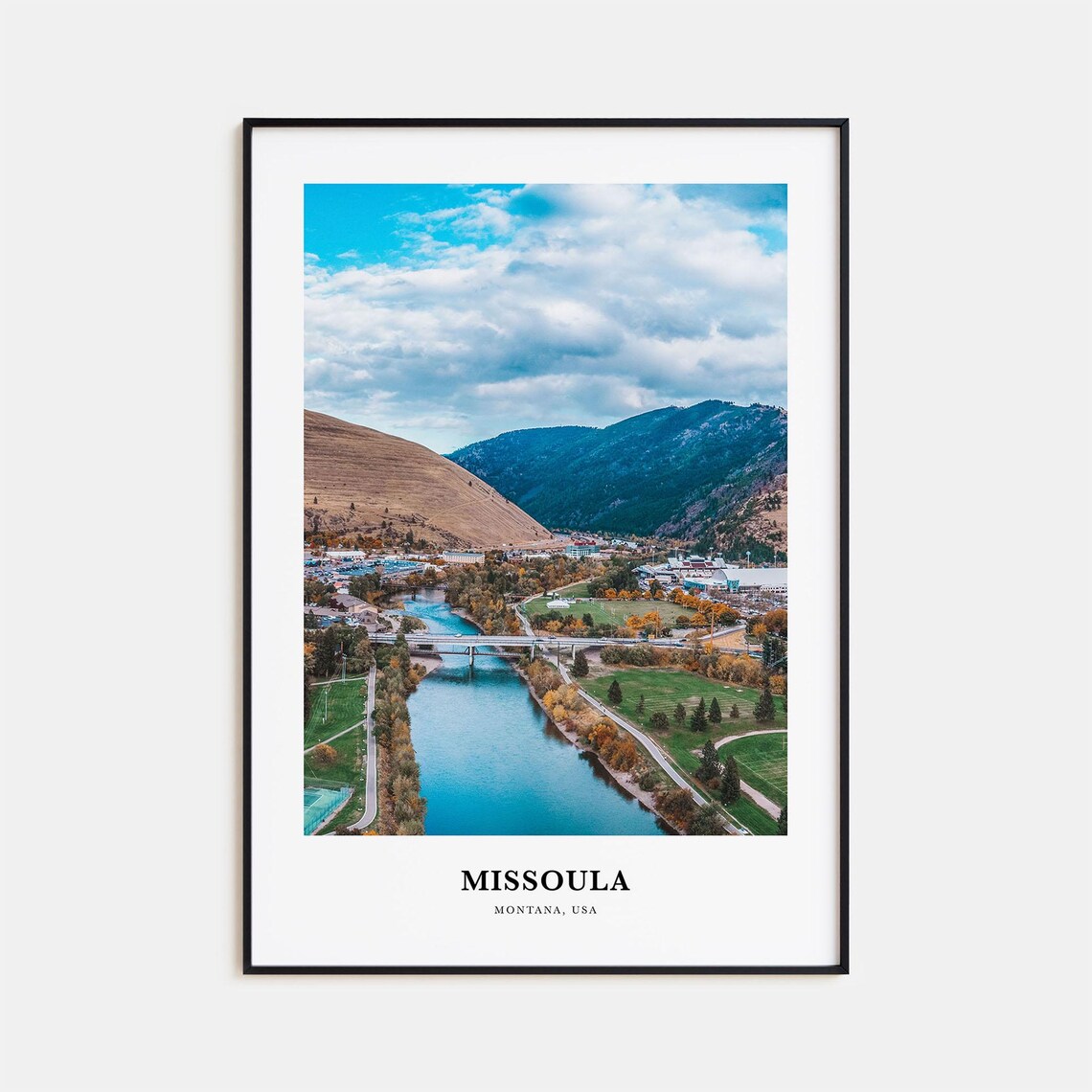 Missoula Travel Poster, Montana Wall Art Print