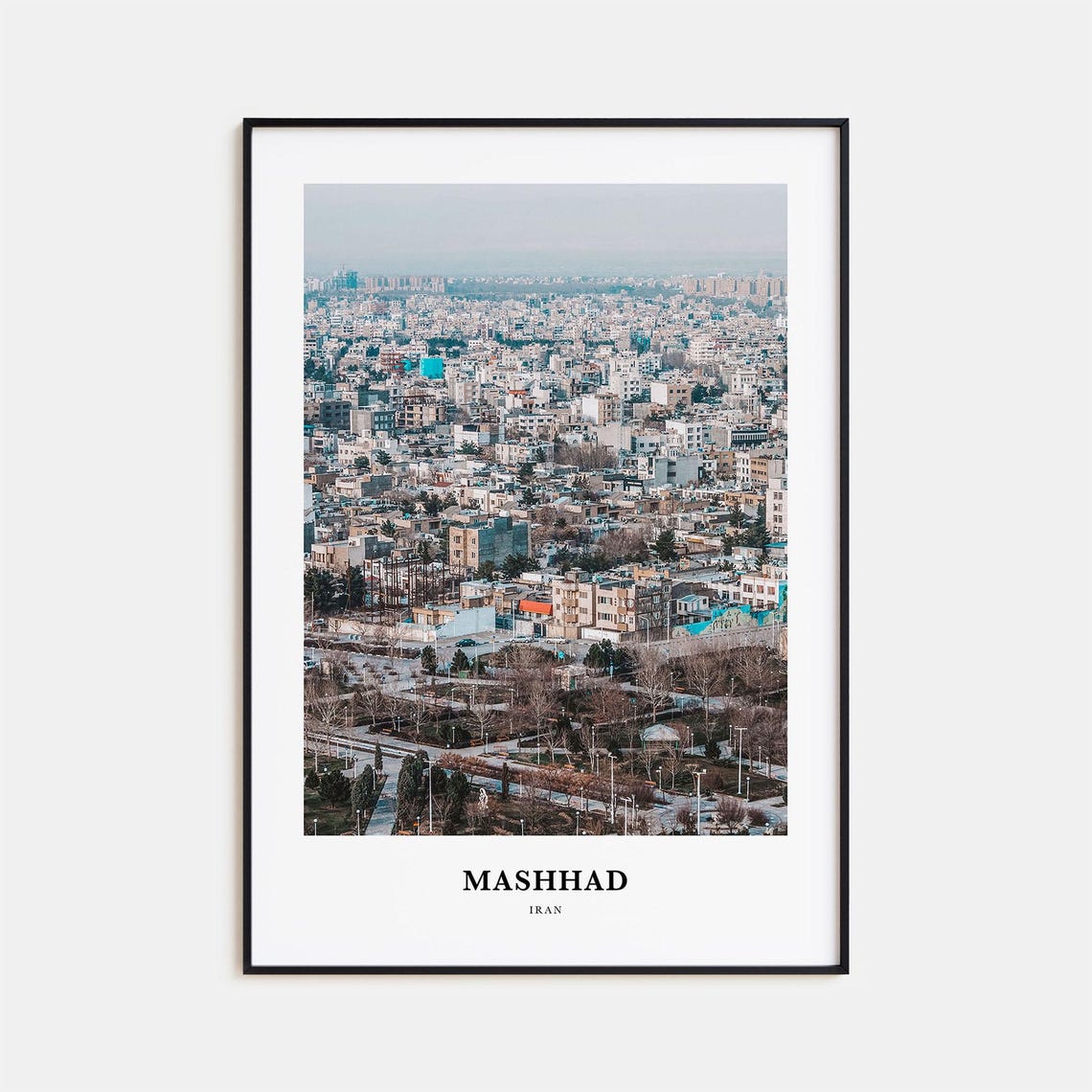 Mashhad Iran City Aerial Skyline Travel Photography Fine Art Poster