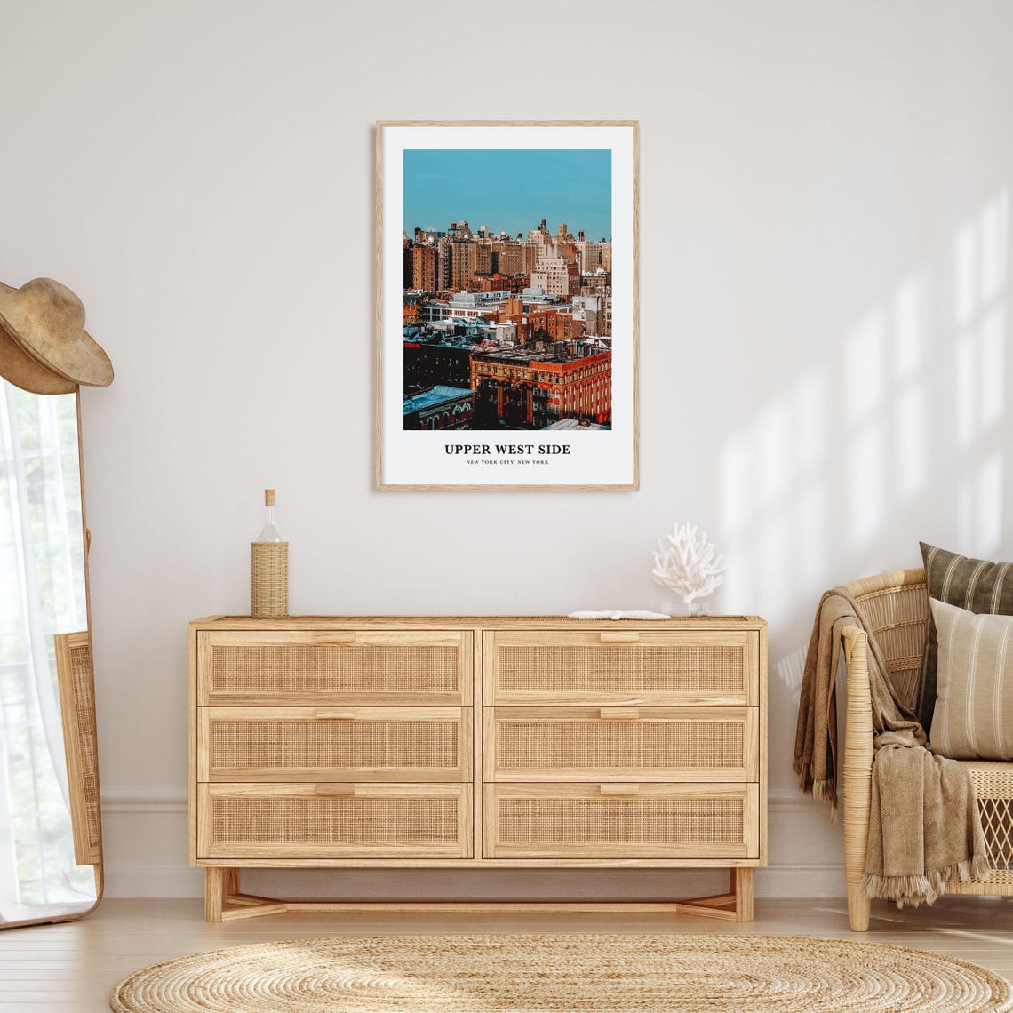 Upper West Side Brownstone Skyline Rooftops Manhattan New York Poster - Image 2
