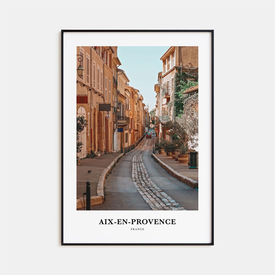 Aix-en-Provence France Old Town Cobblestone Street View Poster