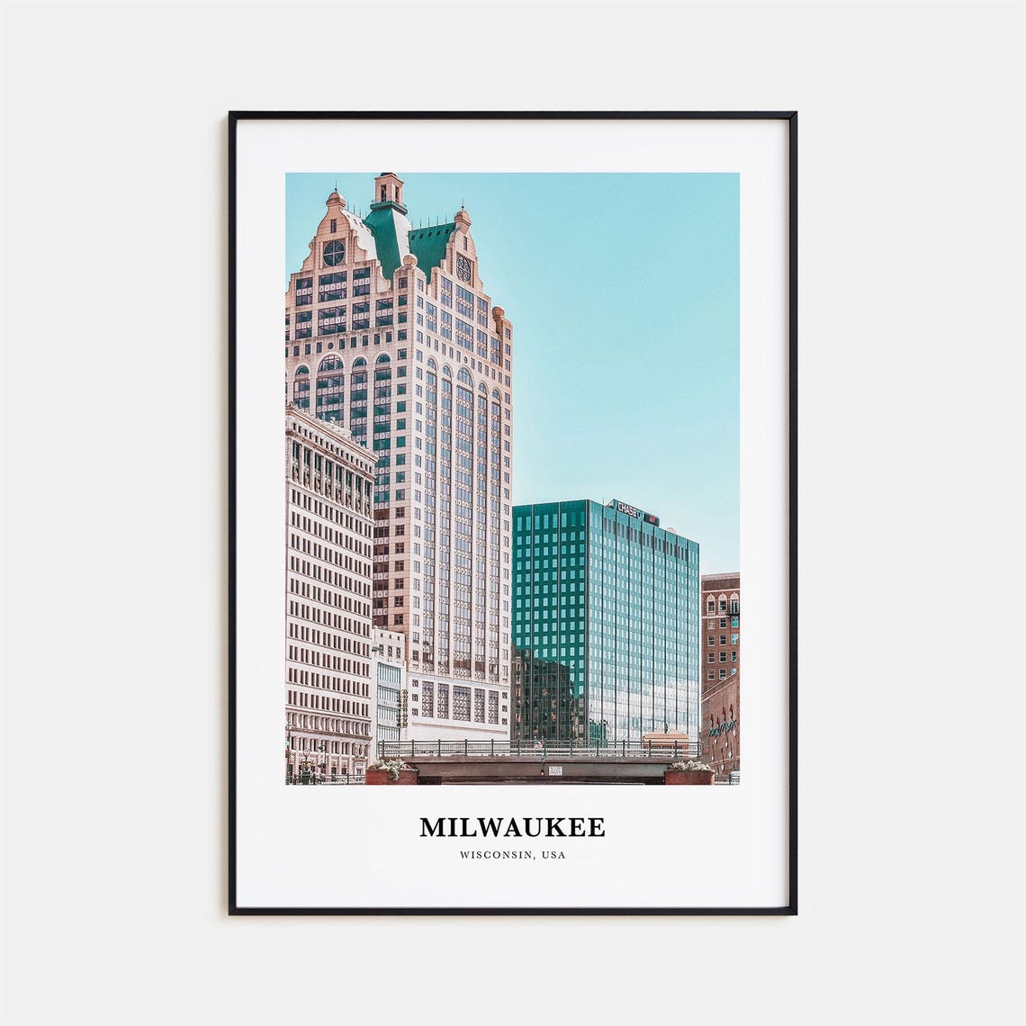 Milwaukee Print Milwaukee Photo Poster Milwaukee Travel Wall Art Milwaukee Map Print Milwaukee Photography Print Wisconsin Usa