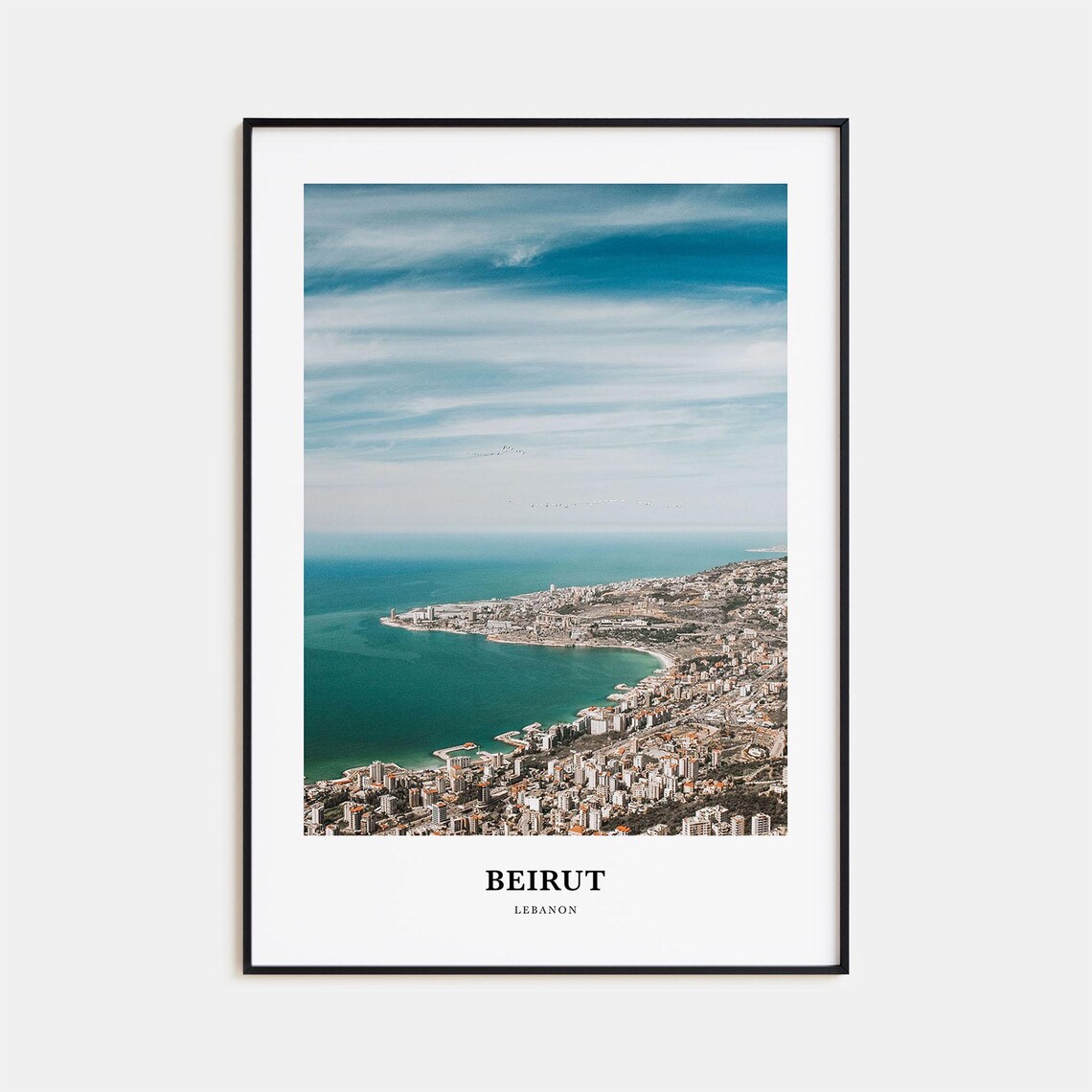 Beirut Lebanon Coastal City Mediterranean Sea Aerial View Poster