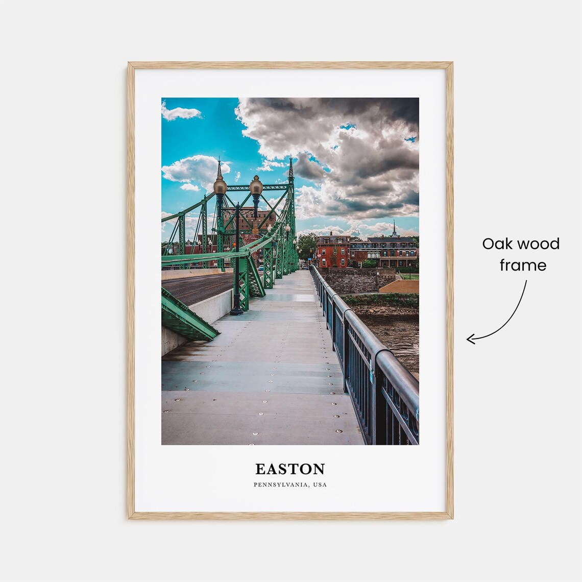 Easton Pennsylvania Green Bridge Over The River Travel Poster - Image 3