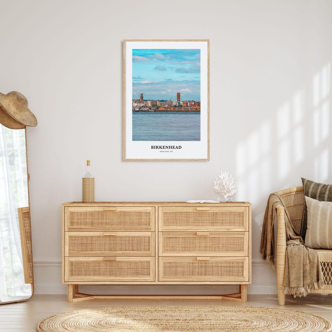 Birkenhead England Waterfront Skyline River View Photo Poster - Image 2