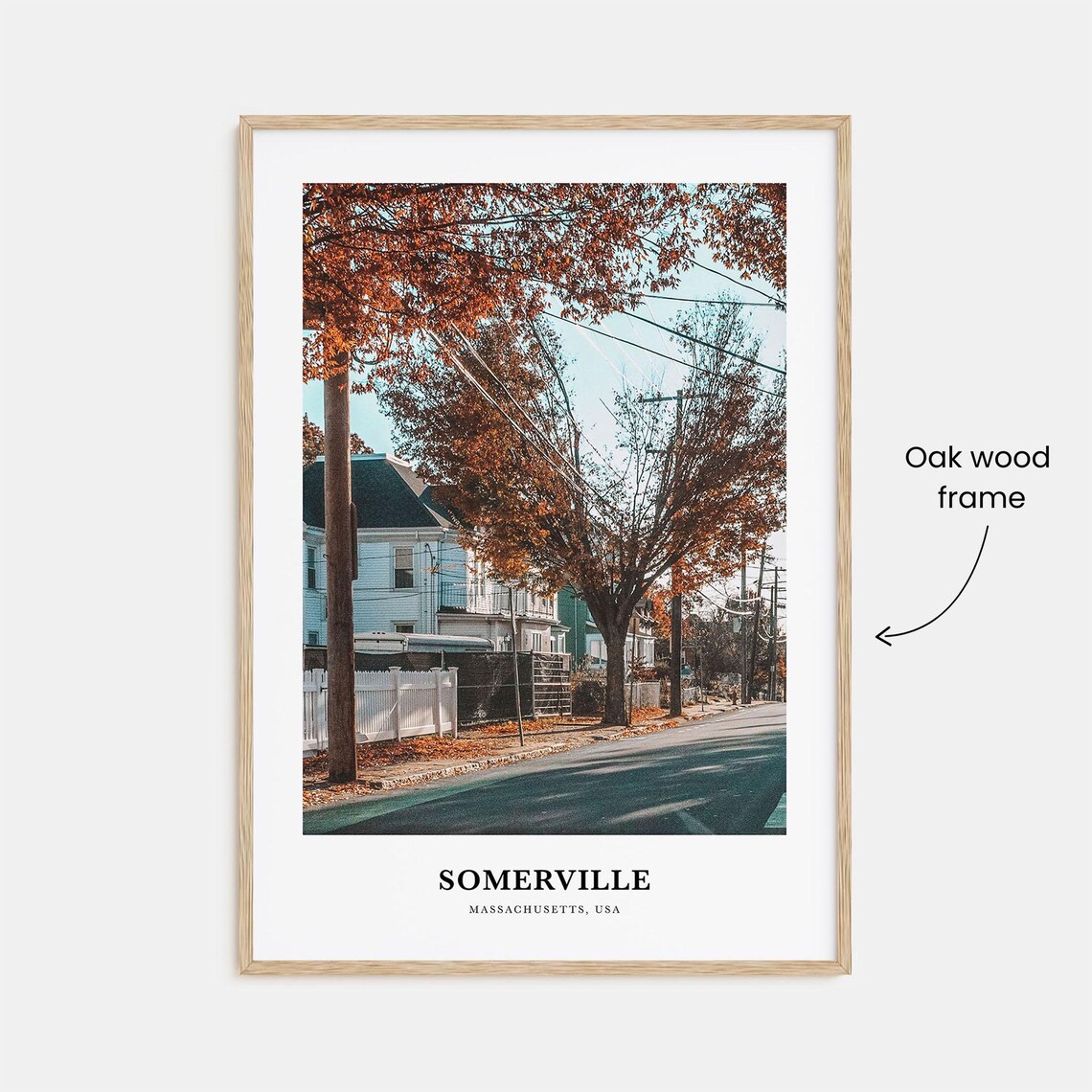 Somerville Massachusetts USA Autumn Street Scene Photo Poster - Image 3