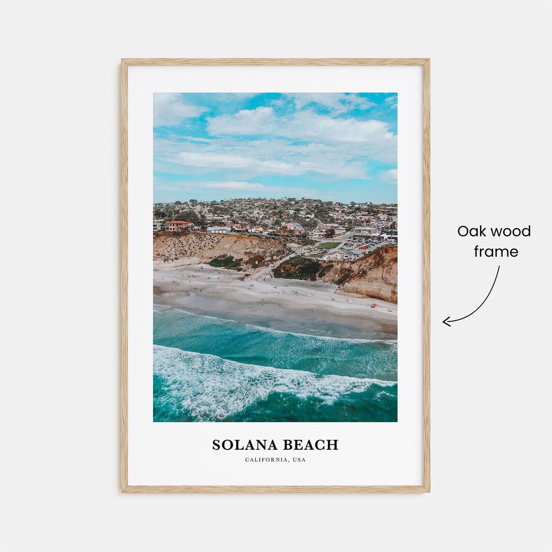 Solana Beach California Aerial Coastline Waves Photo Travel Poster - Image 3