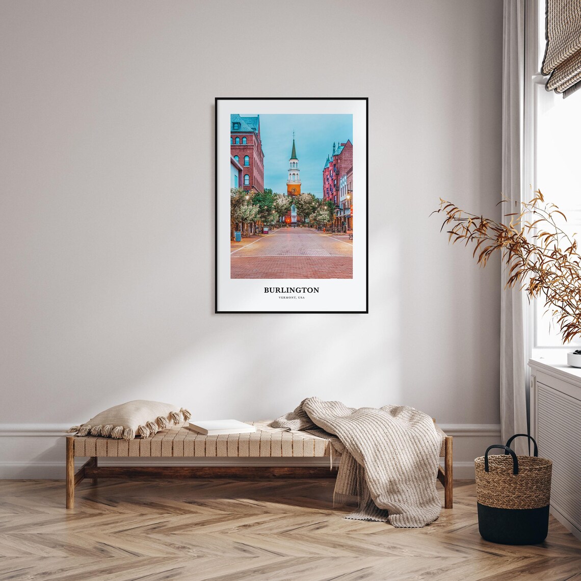 Burlington Vermont Travel Poster, Map Wall Art - Image 3