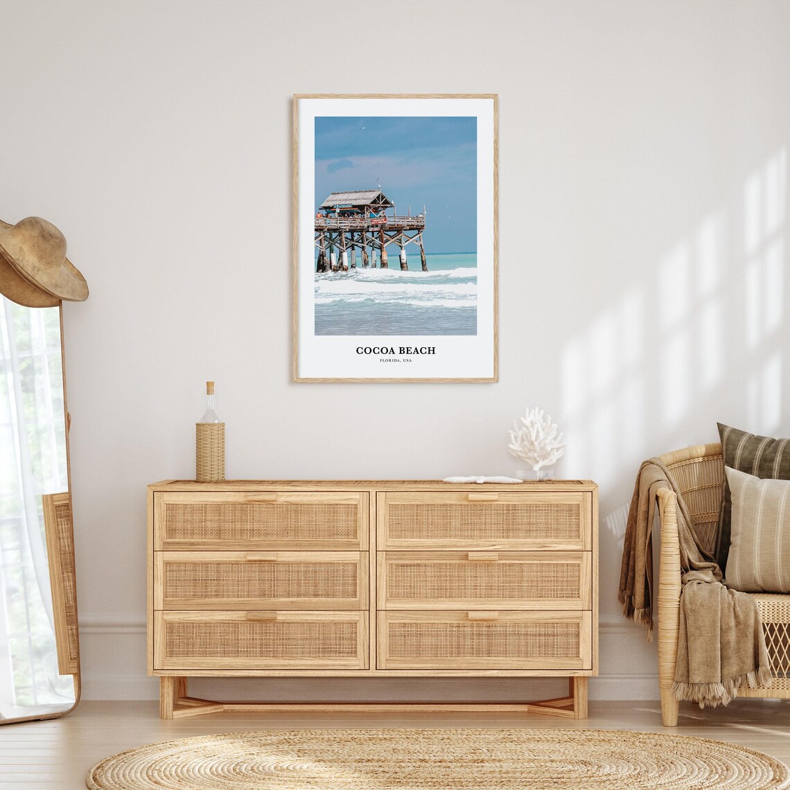 Cocoa Beach Travel Poster, Florida USA Map Print - Image 2