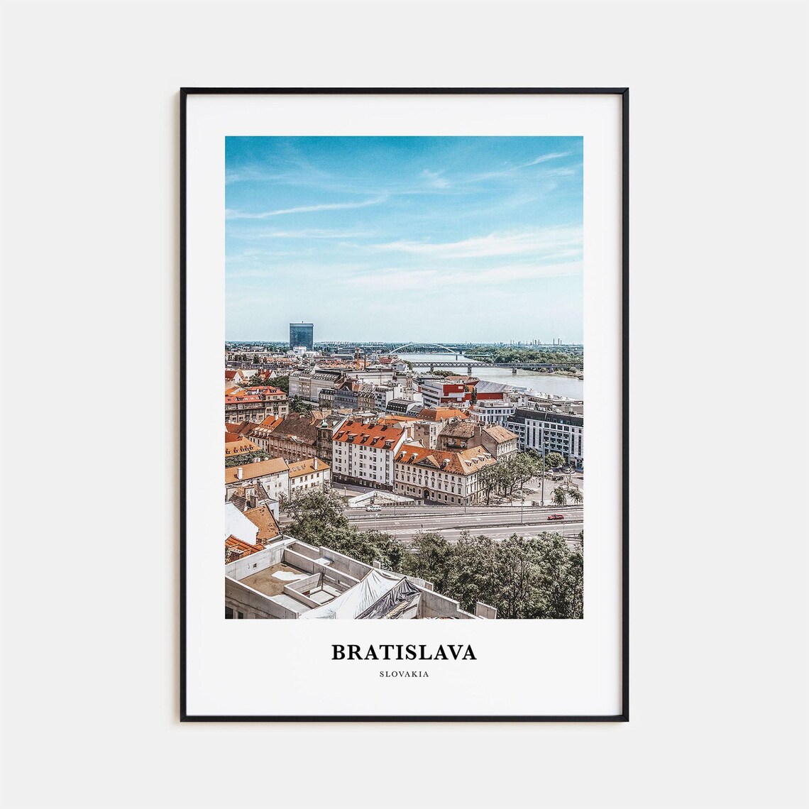 Bratislava Slovakia Aerial Old Town Red Roofs Danube Photo Poster